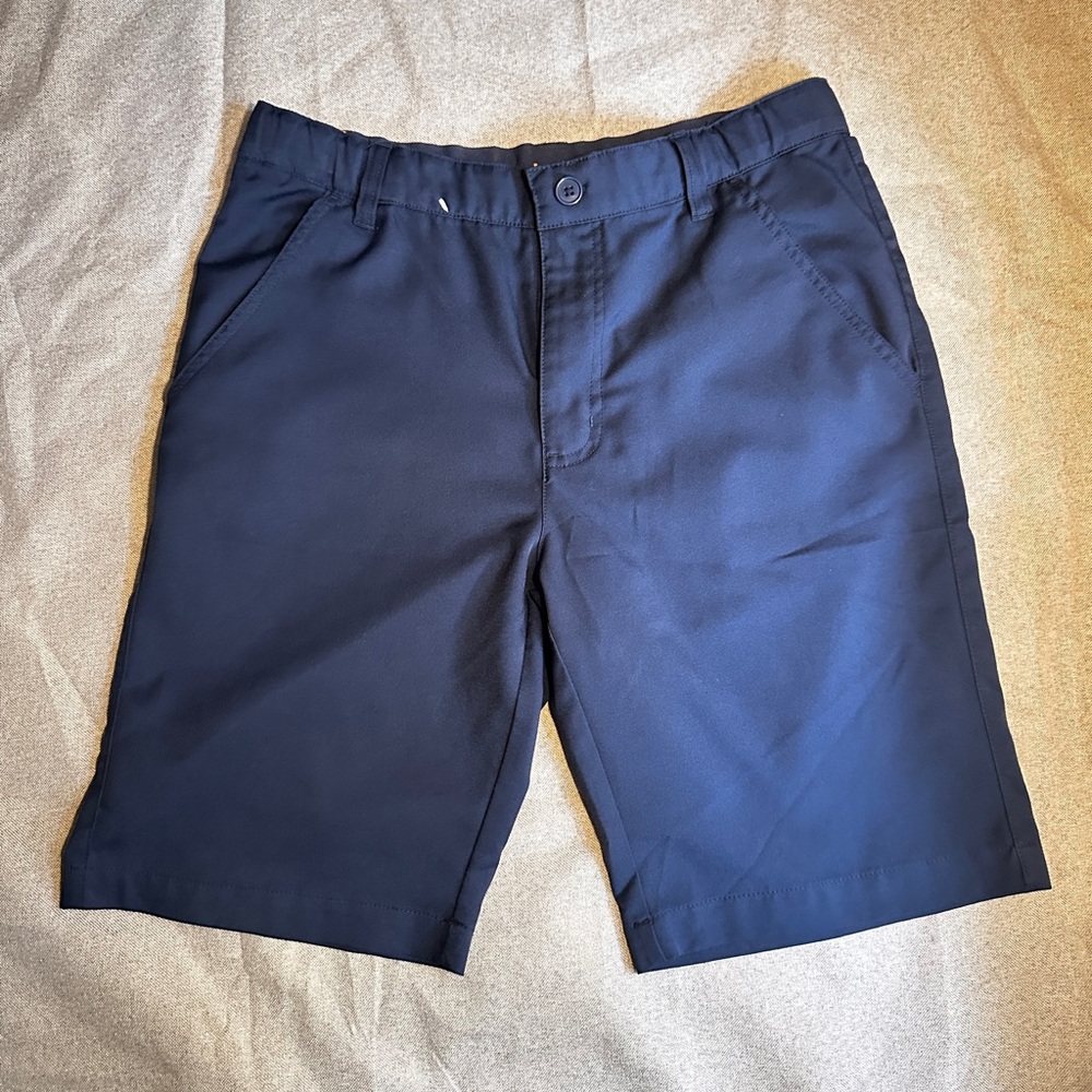 French Toast Blue Flat Front Shorts Casual Style